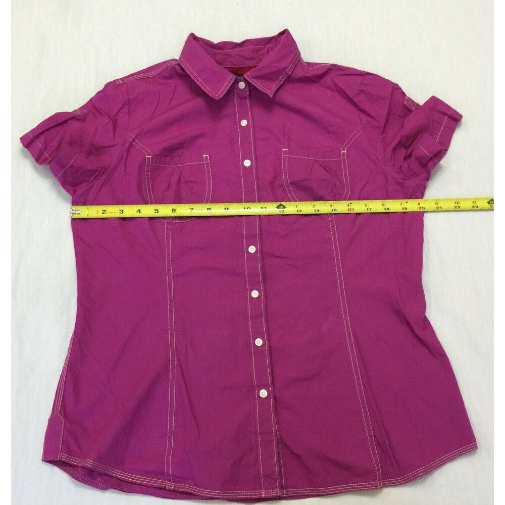 TOMMY HILFIGER WOMENS DRESS SHIRT BUTTON DOWN COTTON SIZE L